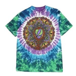 VINTAGE 2000 Liquid Blue Grateful Dead Celtic Mandala Tie Dye T-Shirt M